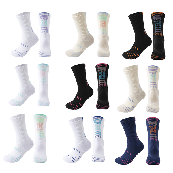 Compression Crew Running Socks, 9 Pairs Athletic Socks with Cushion